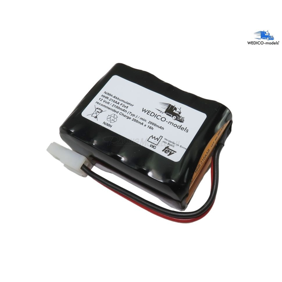 Akkupack Für Wedico 12V Batterieplus 2300 NiMH Mit AMP Modellbau 10er