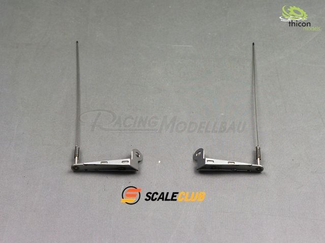 Spiegelantenne mit Halter links aus V2A für Scania