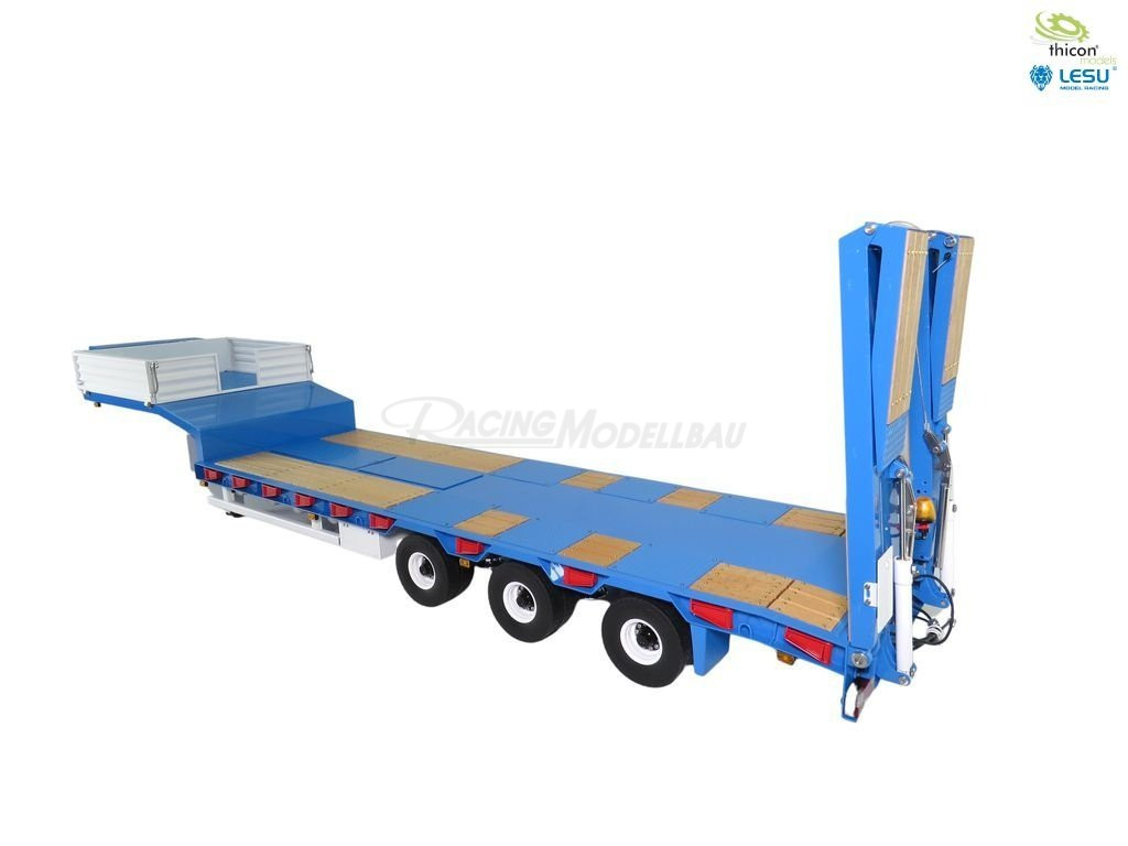 Tieflader Auflieger 3-Achs RTR blau m. Hydraulik