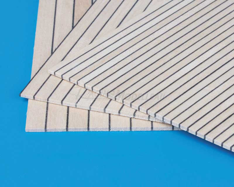 Bootsdeck Birke/schwarz 3/0.5mm