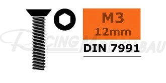 M3x12 Senkschr.Innensechsk.
