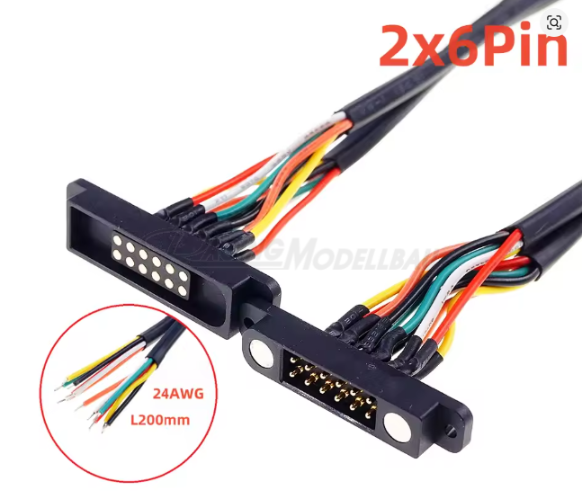 Magnet-Kontakt 12pol mit Kabel
