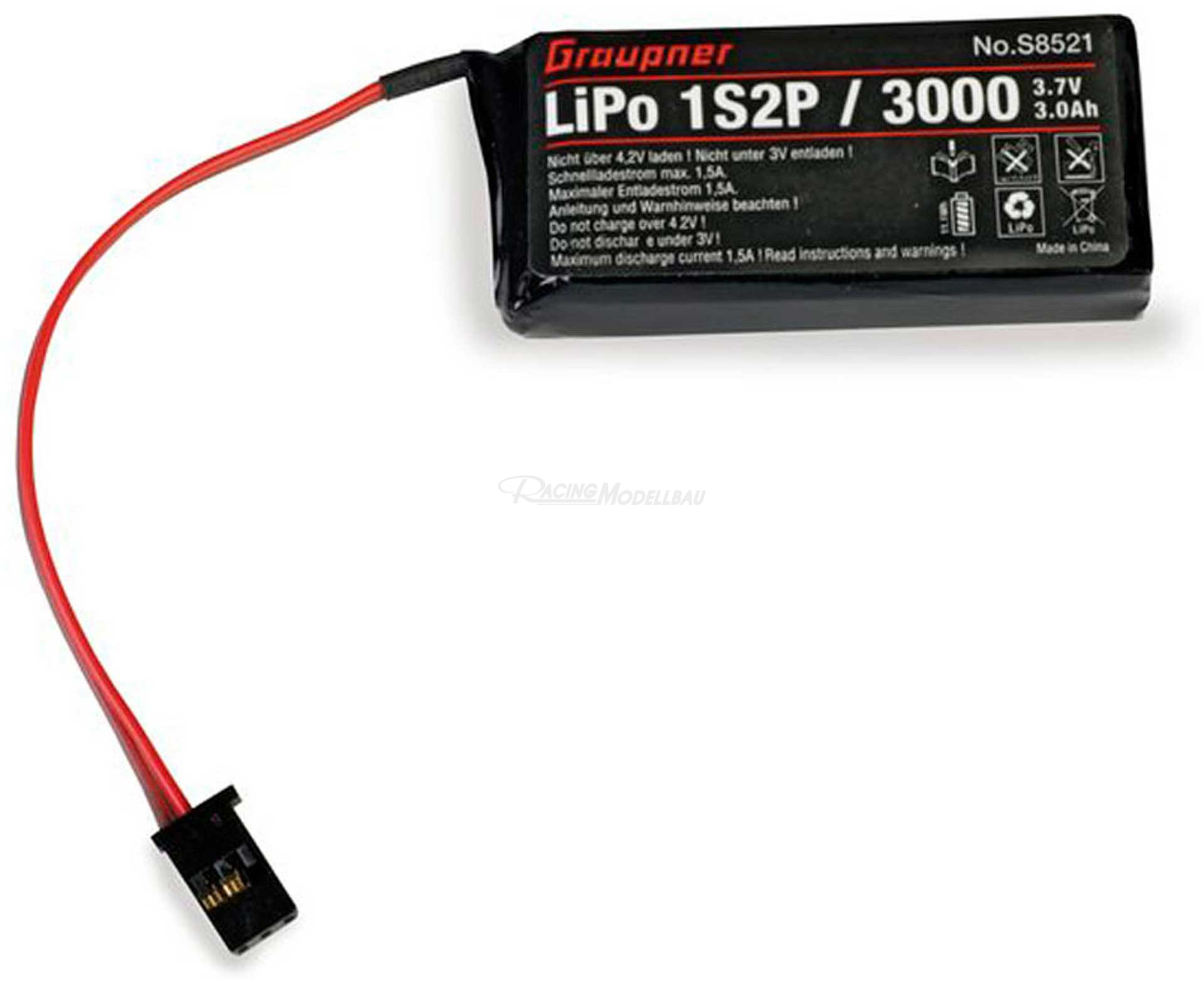 Senderakku LiPo 1S2P/3000 .,7V