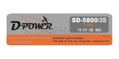 SD-5800 3S 11.1V 45C T-Stecker