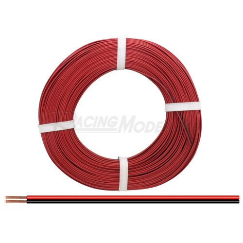 Zwillingslitze 0,14/ 25m rot-schwarz
