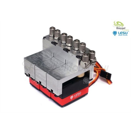 Hydraulik Steuerventil Alu 3-fach mit Servos