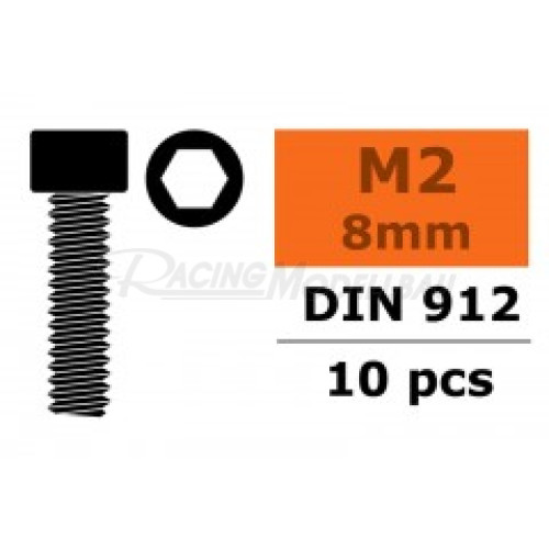 Zylinderschr. Sechskant M2x8 10Stk.