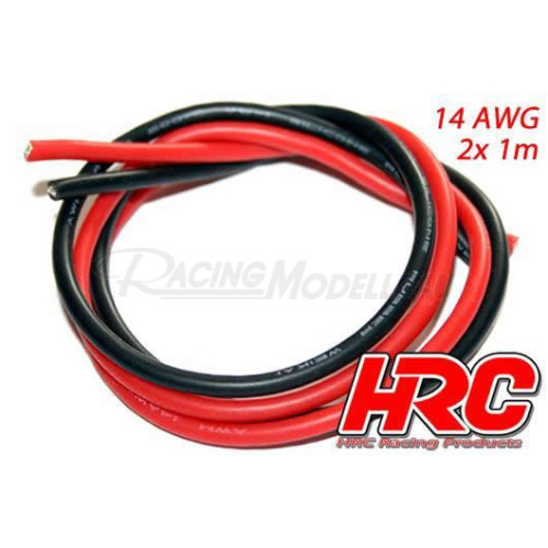 Kabel 2.0mm2/14Gauge silber/rot/schwarz je 1m