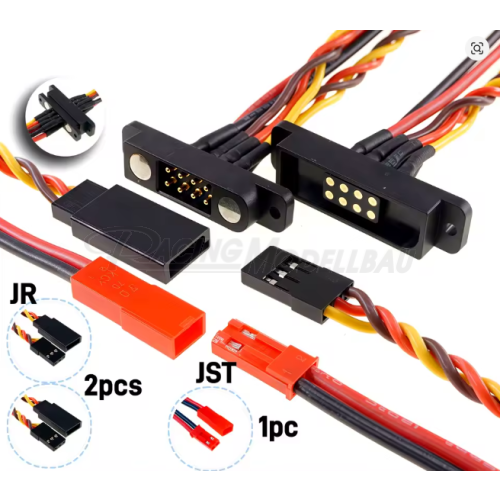Magnet-Kontakt 8pol mit Stecker