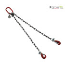 Anschlagkette 10cm 2 Haken rot