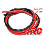 Kabel 2.0mm2/14Gauge silber/rot/schwarz je 1m